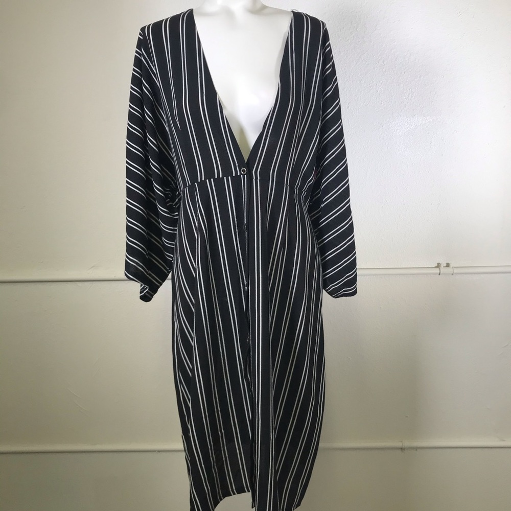 Blu Pepper Kimono Sleeve Striped Dress